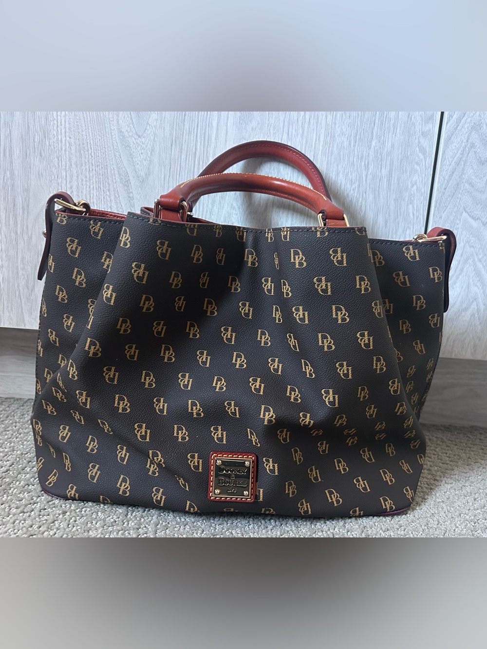 Dooney & Bourke Gretta Brenna Satchel with Strap - Brown Tmoro (Regular Size)